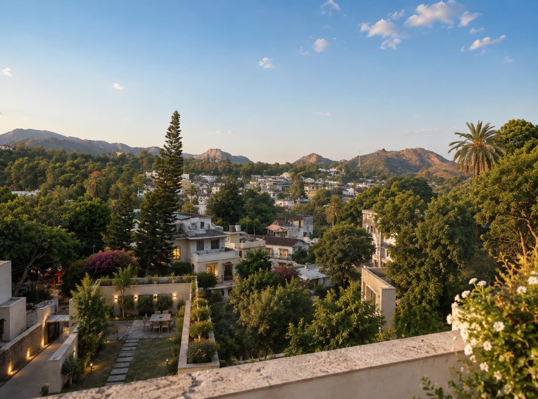 The Aravalli hills above Mount Abu at golden hour